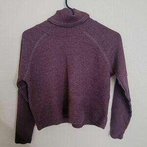 Plan B XL Turtleneck Waffle Knit Sweater - Plum